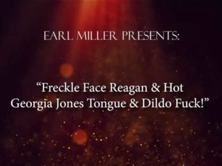 Freckle 脸 reagan & 轰动的 格鲁吉亚 jones 舌头 & 假阳具 fuck&excl;